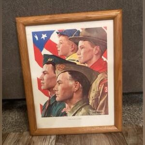 Vintage Norman Rockwell’s Growth of a Leader poster print displayed in oak frame